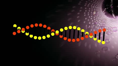 Animation-Einer-Sich-Drehenden-DNA-Schnur-Auf-Dunklem-Hintergrund