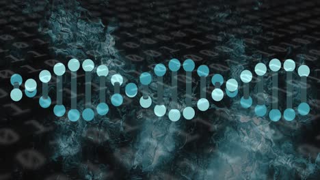 Animation-Eines-DNA-Strangs-Mit-Binärer-Codierungsdatenverarbeitung