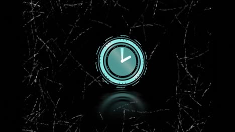 Animation-of-clock-moving-fast-and-clock-moving-fast-on-black-background