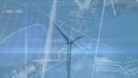 Animation-of-financial-data-processing-over-wind-turbine