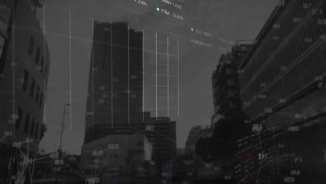 Animation-Eines-Netzwerks-Von-Verbindungen-Und-Datenverarbeitung-Im-Stadtbild