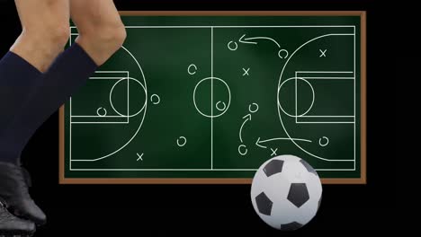 Animation-Des-Stadionplans-über-Einem-Kaukasischen-Männlichen-Fußballspieler