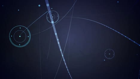 Animation-Des-Netzwerks-Von-Verbindungen-Und-Datenverarbeitung-Auf-Dunklem-Hintergrund