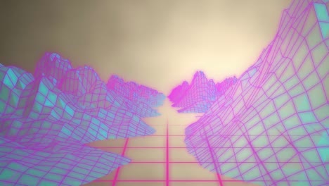 Digital-animation-of-purple-digital-waves-over-purple-high-red-background