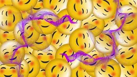 Animation-Von-Formen-über-Emoji-Symbolen