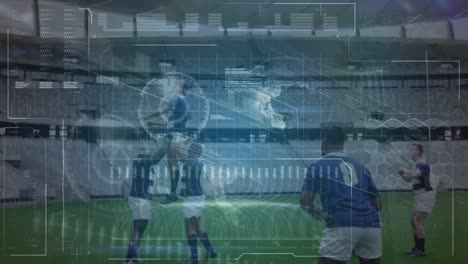Animación-Del-Procesamiento-De-Datos-Sobre-Diversos-Jugadores-De-Rugby-En-El-Estadio.