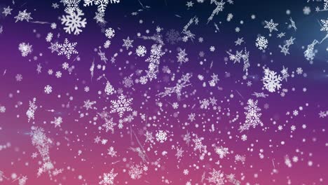 Animation-Von-Schneeflocken-Auf-Violettem-Strukturiertem-Hintergrund