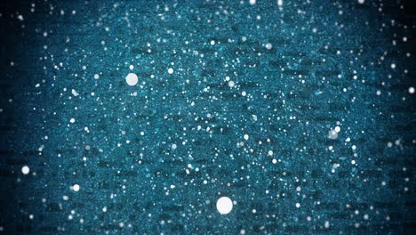 Animation-of-snow-falling-over-blue-surface
