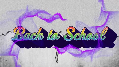 Animation-Von-„Back-To-School“-Text-über-Violetten-Formen-Auf-Grauem-Hintergrund