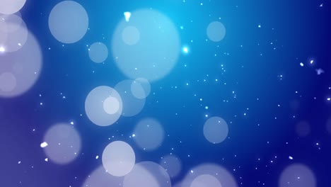 Animation-of-snowflakes-and-dots-on-blue-background