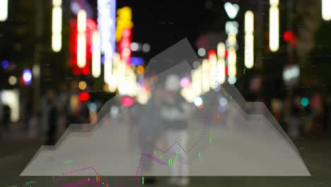 Animation-Der-Statistischen-Und-Finanziellen-Datenverarbeitung-Vor-Dem-Hintergrund-Einer-Stadt-Bei-Nacht