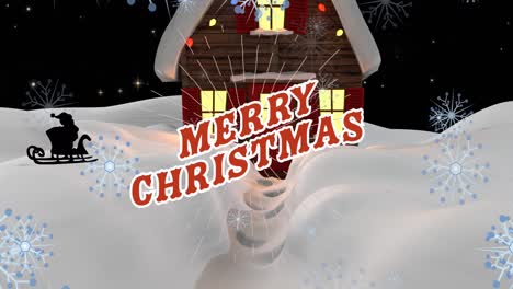 Animation-Von-Schnee,-Der-über-Den-Text-„Frohe-Weihnachten“-Fällt