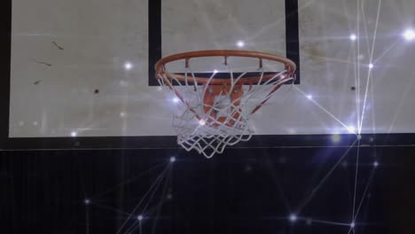 Animation-Des-Netzwerks-Von-Verbindungen-über-Basketball