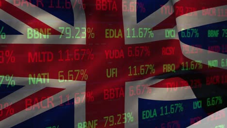 Animation-of-data-processing-over-flag-of-uk
