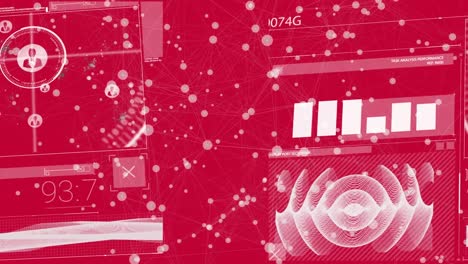 Animation-Der-Datenverarbeitung-Auf-Rotem-Hintergrund