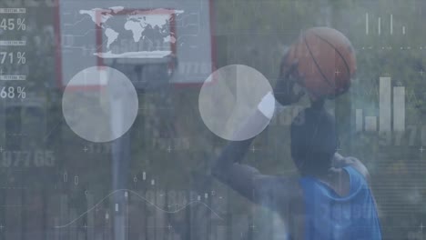 Animation-Der-Datenverarbeitung-über-Verschiedene-Männliche-Basketballspieler
