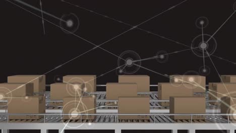 Animation-Eines-Netzwerks-Von-Verbindungen-über-Boxen