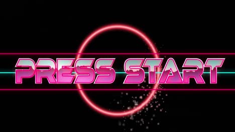 Animations-of-press-start-text-over-black-background