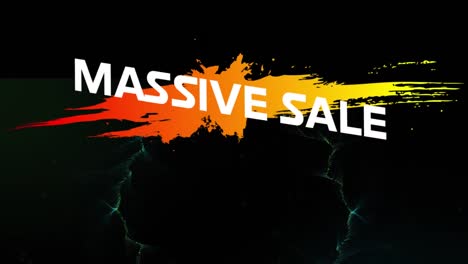 Animation-of-massive-sale-text-over-shapes