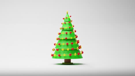 Animation-of-christmas-tree-on-white-background