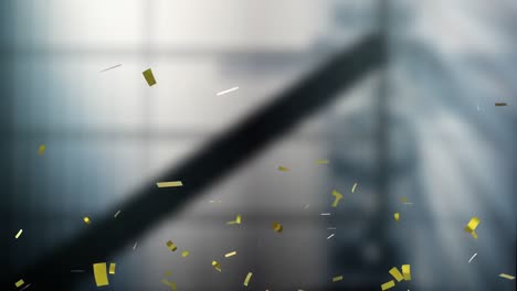 Animation-of-falling-confetti-over-grey-background
