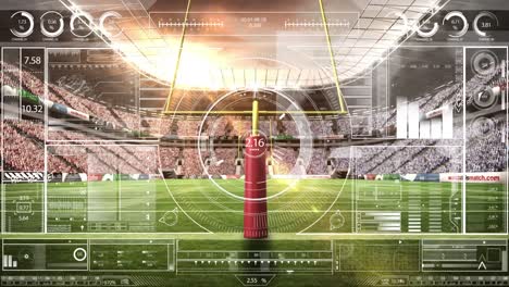 Animation-of-data-processing-and-scope-scanning-over-stadium