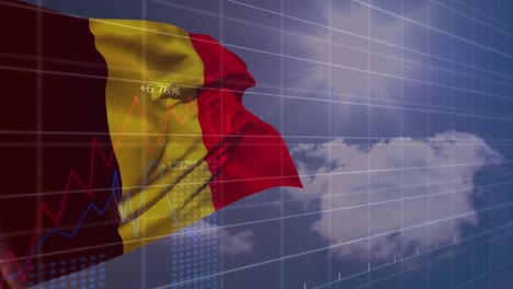 Animation-of-data-processing-over-flag-of-belgium
