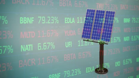 Animation-of-multicolored-trading-board-and-solar-panel