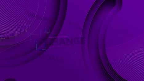 Animation-of-texts-over-shapes-on-purple-background