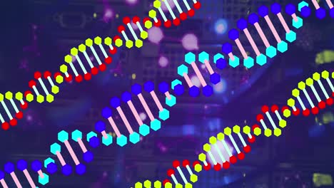Animation-Von-DNA-Strängen-über-Dem-Serverraum
