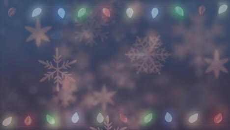 Animation-Von-Lichtern-über-Fallendem-Schnee