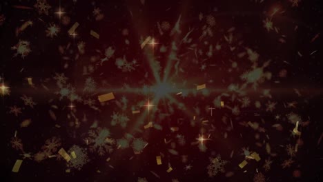 Animación-De-Nieve-Cayendo-Sobre-Confeti-Cayendo