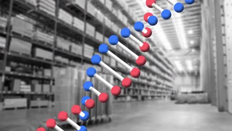 Animation-of-dna-strand-over-warehouse