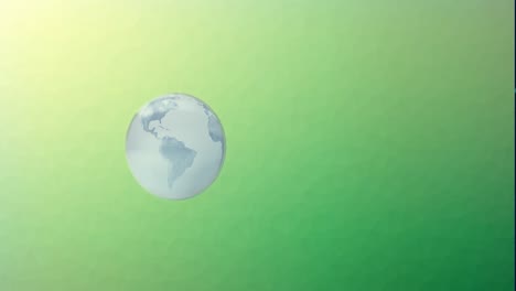 Animation-of-globe-on-green-background