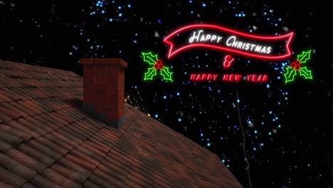 Animation-of-snow-falling-over-happy-christmas-text