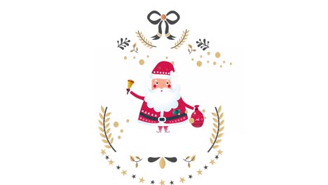 Animation-of-santa-claus-over-white-background