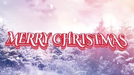 Animation-of-fir-trees-over-merry-christmas-text