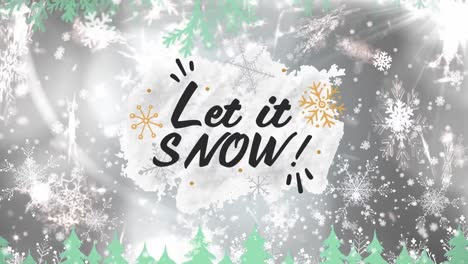 Animation-Des-Umfallenden-Schnees,-Text-„Lass-Es-Schneien“-Zeigen