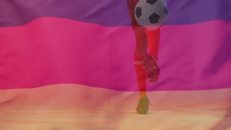 Animation-Eines-Afroamerikanischen-Männlichen-Fußballspielers-über-Der-Flagge-Deutschlands
