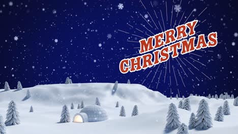 Animation-Von-Schnee,-Der-über-Den-Text-„Frohe-Weihnachten“-Fällt