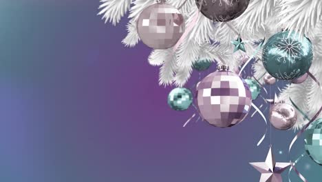 Animation-of-shapes-over-christmas-baubles