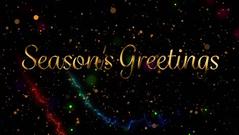 Animation-of-spots-over-seasons-greetings-text
