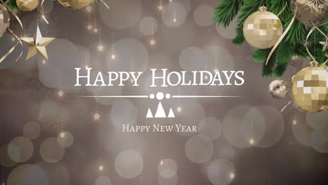 Animation-of-happy-holidays-text-over-decorations