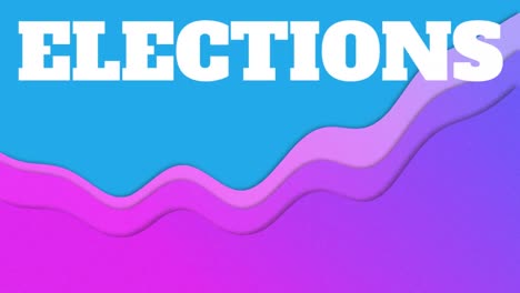 Animation-of-elections-text-over-purple-shapes-on-blue-background