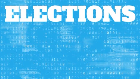 Animation-of-elections-text-over-data-processing-on-blue-background