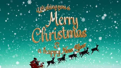 Animation-of-merry-christmas-text-over-santa-in-sleigh