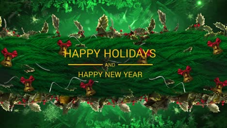 Animation-of-happy-holidays-text-over-leaves