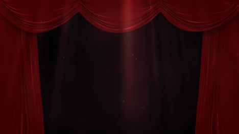 Animation-of-light-spots-and-trails-over-red-curtain-on-black-background