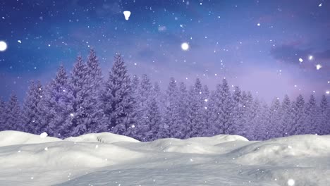 Animation-of-winter-scenery-over-snow-falling