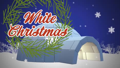 Animation-Von-Weißem-Weihnachtstext-über-Fallendem-Schnee